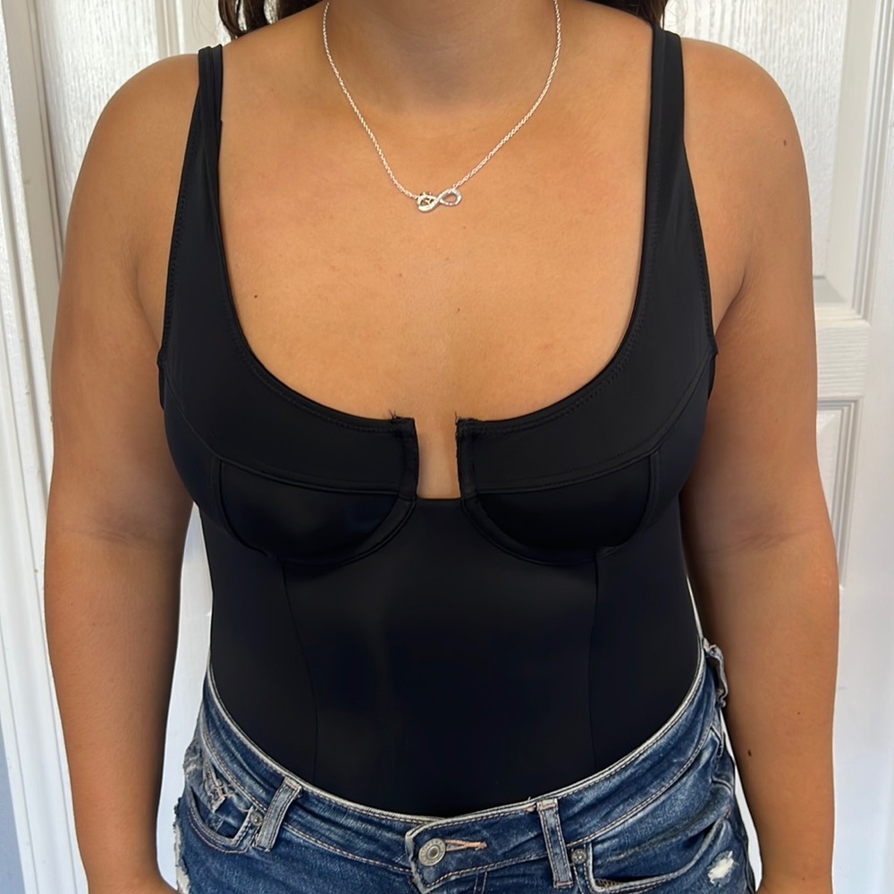 Black underwire bodysuit
